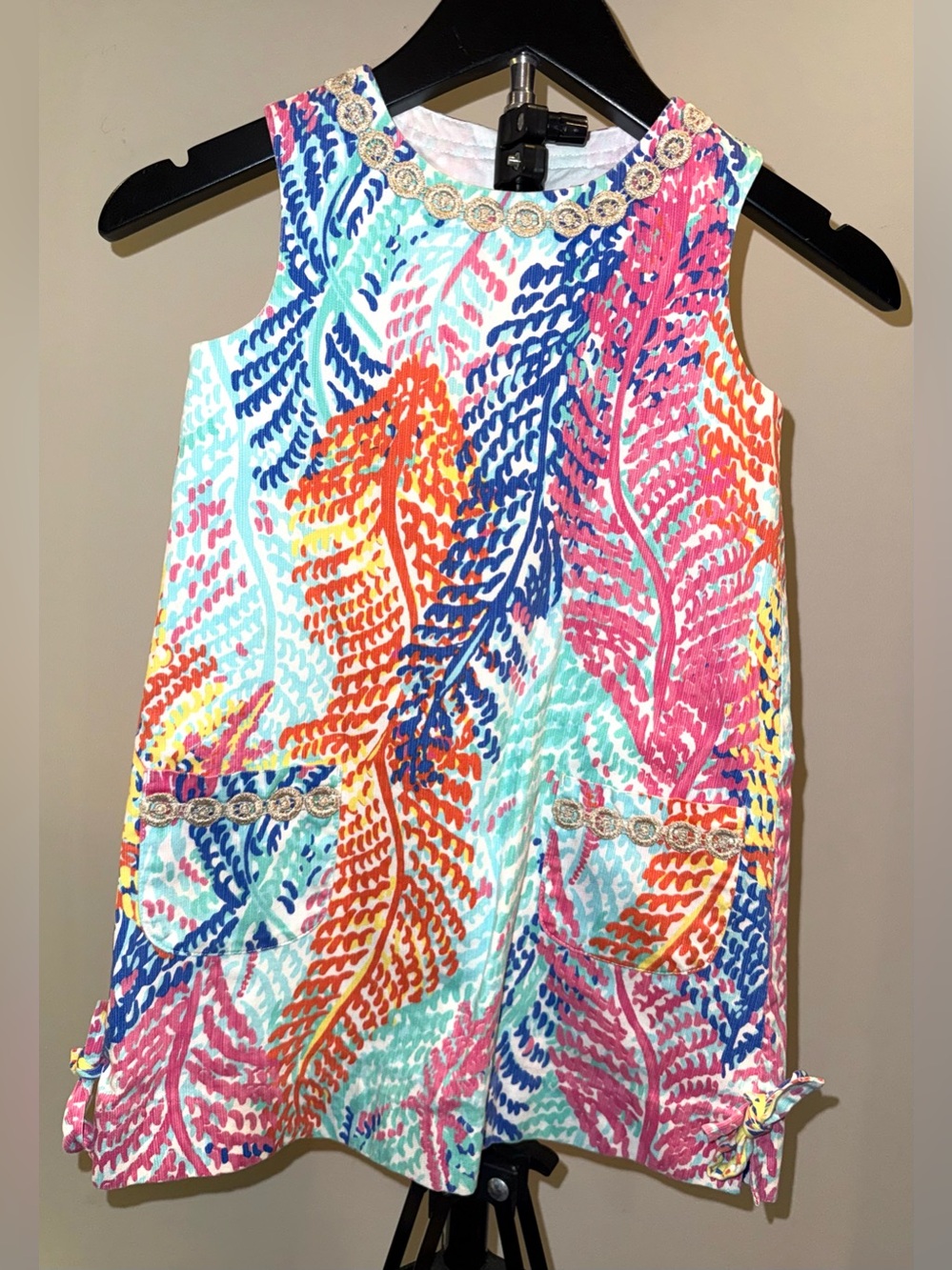 Lilly Pulitzer Little Lilly Classic Shift Dress in “Electric Feel” print, sz 5